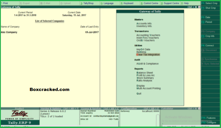Tally ERP Key